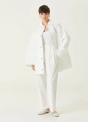 Toteme Relaxed Fit Beyaz Twill Pantolon