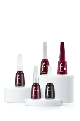 Flormar Black Cherry Nails Mürdüm/Bordo Tonlu 5'li Oje Seti