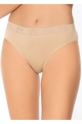Belinay 6 Adet 04 Kadın Modal Beli Dantelli Külot Ten XL