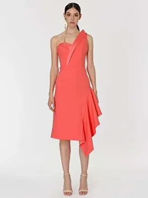 Roman Tek Omuz Coral Gece Elbisesi Coral Y1911313_122