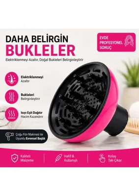 Dearling Profesyonel Fön Makinesi Vigo Başlığı - Hacimli ve Belirgin Kıvırcık Saçlar Için Evrensel Difüzör