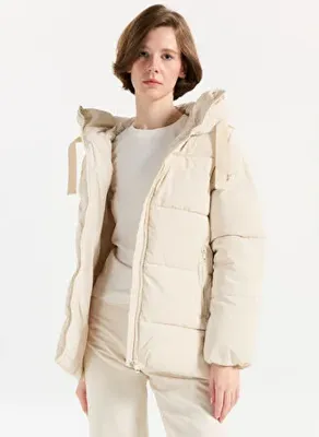 ONLY Ekru Kadın Kapitone Mont ONLECE PUFFER COAT CS OTW
