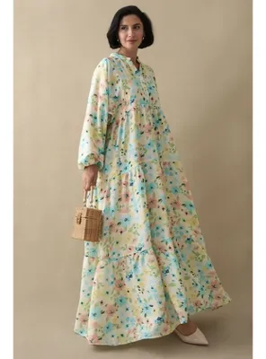 InStyle Sardunya Turkuaz Mango Elbise