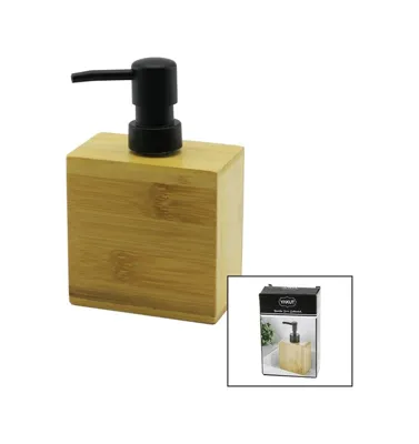 Trendexa Dikdörtgen Ahşap Bambu Sıvı Sabunluk Siyah Plastik Pompa 5.8 X 9.9cm - Y: 10cm Bx40