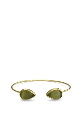 La Pluie Hürrem Cuff Olive Green 22 Ayar Altın Kaplama Kadın Bileklik