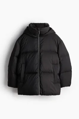 H&M Kuş Tüyü Oversize Pofuduk Ceket