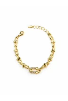 Sacha Accessories İç İçe Geçmeli Gold Zincir Bileklik