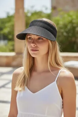 MODA ARKASI AYARLAMALI ÜSTÜ AÇIK HASIR VİZÖR SİYAH ŞAPKA