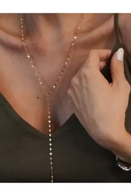 Hoop jewelery çelik parlak sallantılı dekolte kolye