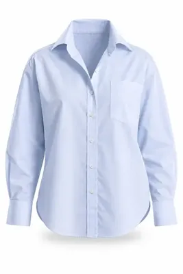 5in1Canpolat Mavi Oversize Poplin Gömlek 4112