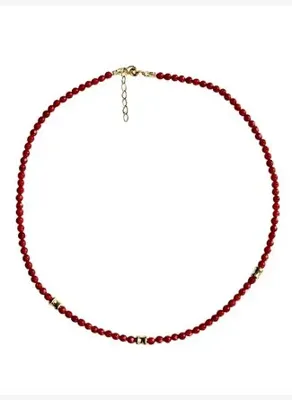 Linya Jewellery Mini Kırmızı Mercan Doğal Taş Kolye