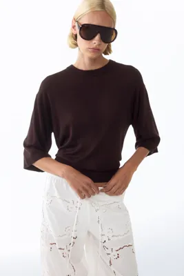 H&M Kısa Kollu İnce Triko Üst