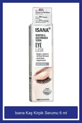 ISANA Kaş Kirpik Serumu 6 ml Tüm Cilt Tipleri için Dermatolojik Onaylı Besleyici Formül