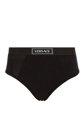 Versace Siyah Logo Bantlı Kadın Külot
