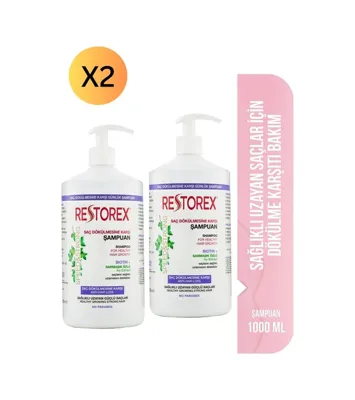 Restorex Saç Dökülmesine Karşı Ekstra Direnç Şampuan 1000 Ml 2 Adet
