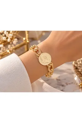 Genel Markalar Çelik Gold Renk Reşat Altın Model Samanyolu Kadın Bileklik