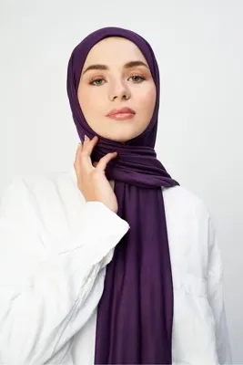 Modakaşmir Penye Şal Mürdüm Rengi