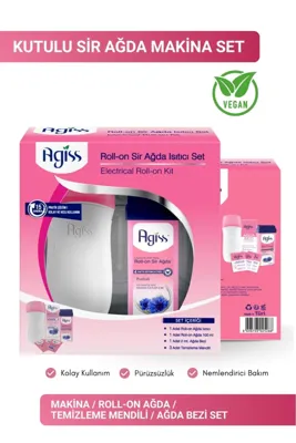 Agiss Isıtıcılı Roll-On Ağda Set 100 Ml Ağda ve 5 Mt Ağda Bezi İçerir