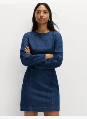 Marks & Spencer Pamuk Karışımlı Denim Mini Elbise