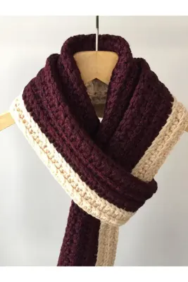 Mora Örgü Mora Knit Atkı El Örgüsü % 25 Kuzu Yünü Özel Örgü Unisex Atkı ( 22x220cm 370g ) MK 12