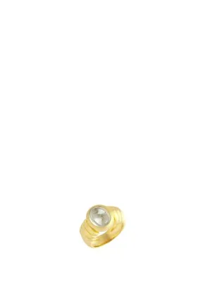 Juliette Amber Aquamarine Kadın Altın Kaplama Yüzük