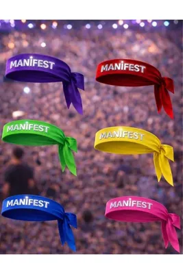 lovver Manifest Konser Bandanası Reflektörlü Işıkta Parlayan 6'lı İpeksi Kurdele