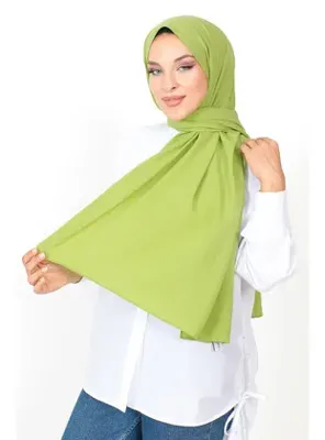 Tesettür Dünyası Dokulu Şal S012 Yeşil