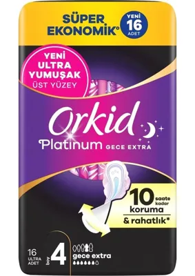 TeknoKapsül Platinum 16 Adet Gece Kullanım Için Hijyenik Ped Boy 4 Ultra Yumuşak Konforlu Tasarım