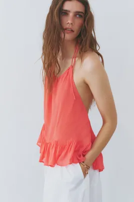 H&M Fırfırlı ve Boyundan Bağlı Üst