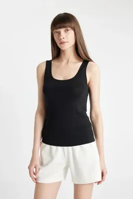 Defacto Regular Fit Pamuklu Basic Düz Siyah Iç Atlet-fall In Love R9041az24au