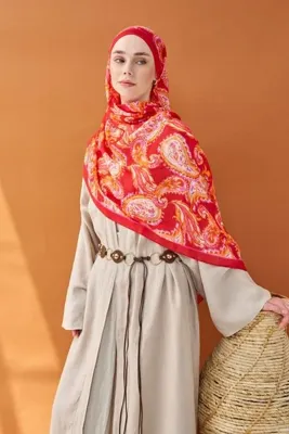 Silk Home Kadın Kırmızı Paisley Şal Desen Riva Tencel Şal 510004-05