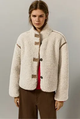 Pull & Bear Suni yünlü dik yaka ceket