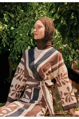 Fresh Scarfs Vual Crash Şal Kahve Çekirdeği