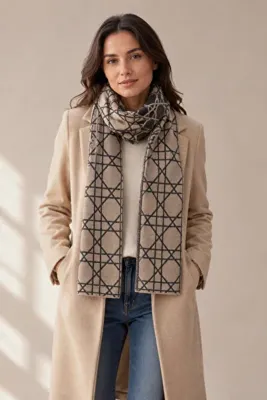 Sebir Moda Cannage Desenli Triko Atkı