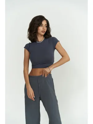 Mai Collection Toppin Antrasit Penye Crop
