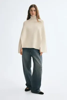 H&M Yarım Balıkçı Yakalı Triko Pelerin