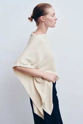 H&M Kayık Yakalı Triko Pelerin
