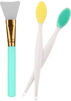Myg Plus Buffer 2'li Silikon Maske Sürme Spatulası 2'li Dudak Burun Peeling Etkili Gözenek Temizleme Fırçası