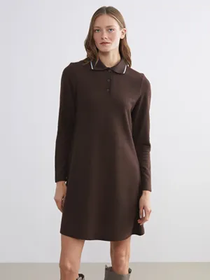 LCW Comfort Polo Yaka Mini Elbise