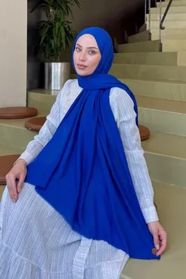 lamelif Organic Premium Şal Saks Mavisi
