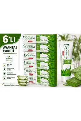 Epinafol Sensitive 6 Adet Epinafol Sensitive Diş Macunu Florürsüz Aloe-Vera Özlü 90 Gr