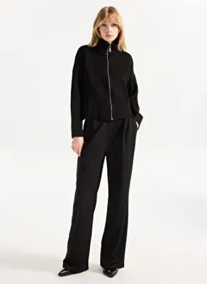 People By Fabrika Siyah Kadın Relaxed Pantolon PBF5WL-PNT9523