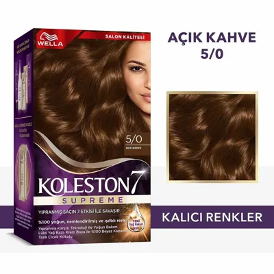 WELLA Koleston Deluxe Amonyaksız Kit Saç Boyası 5/0 Açık Kahve