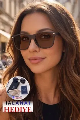 Lozzo Kadın UV400 Wayfare Kahverengi Güneş Gözlüğü Gold Detay 25-02 C3