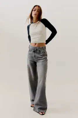 Bershka Kruvaze belli wide leg jean