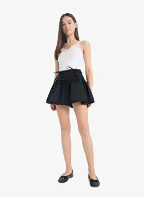 Defacto A Kesim Normal Bel Penye Astar Poplin Mini Etek E7588AX25SP