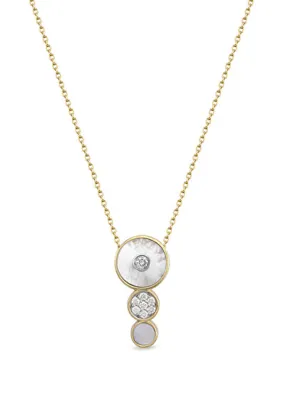 Rita Fine Jewelry Circular Space Pearl Taşlı 14 Ayar Altın Kadın Kolye
