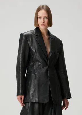 Alexander Wang Siyah Deri Ceket