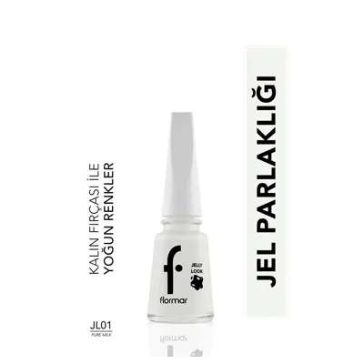 Flormar Jelly Look Yoğun Pigmentli ve Jel Görünümlü Oje JL01 Pure Milk