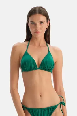 Dagi Zümrüt Yeşil Üçgen Bikini Üst